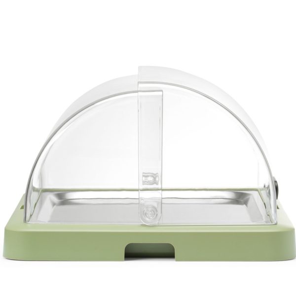 Dzesēšanas bufetes vitrīna ar rullējamu vāku Duo UNIQ - zaļa