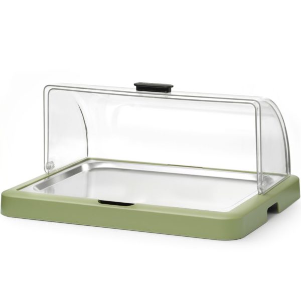 Dzesēšanas bufetes vitrīna ar rullējamu vāku Duo UNIQ - zaļa