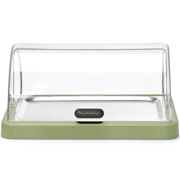 Dzesēšanas bufetes vitrīna ar rullējamu vāku Duo UNIQ - zaļa