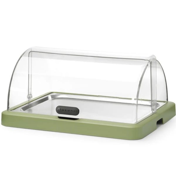 Dzesēšanas bufetes vitrīna ar rullējamu vāku Duo UNIQ - zaļa