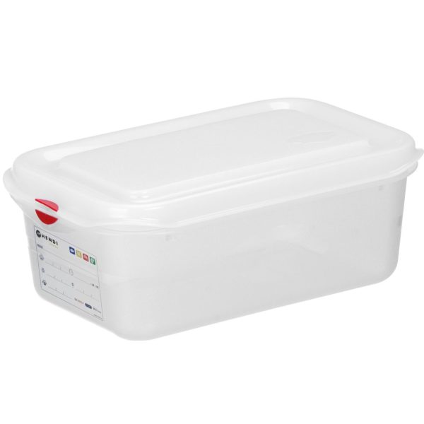 873199-1-hendi-pojemnik-gn-1-4-z-etykieta-pokrywka-2-8-hurtownia-dropshipping.jpg Pārtikas trauks GN 1/4 ar vāku ar etiķeti 2,8 l 265x162x100 mm