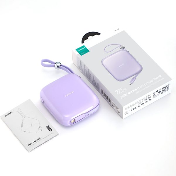 Powerbank 10000mAh Jelly Series 22.5W iPhone Lightning kabelis violets