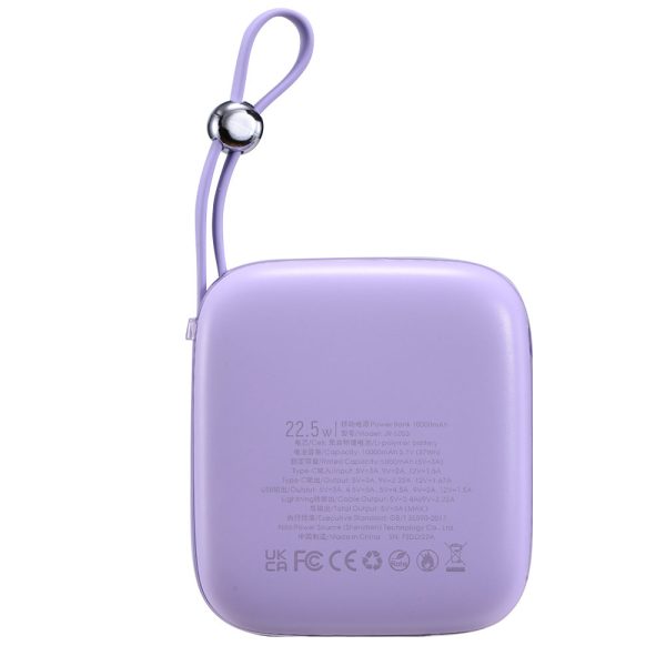 Powerbank 10000mAh Jelly Series 22.5W iPhone Lightning kabelis violets