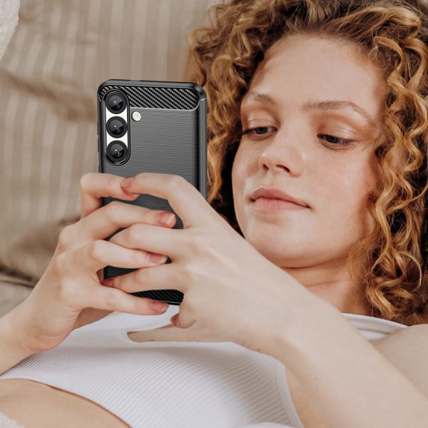 Elastīgs silikona maciņš Xiaomi Redmi Note 14 Pro 4G Carbon vāciņam - melns