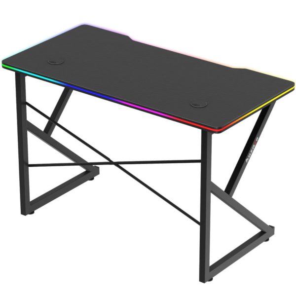 Spēļu galds spēlētājiem LED RGB HERO 1.7 120x60cm - melns