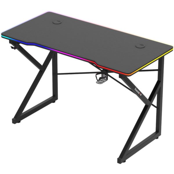 Spēļu galds spēlētājiem LED RGB HERO 1.7 120x60cm - melns