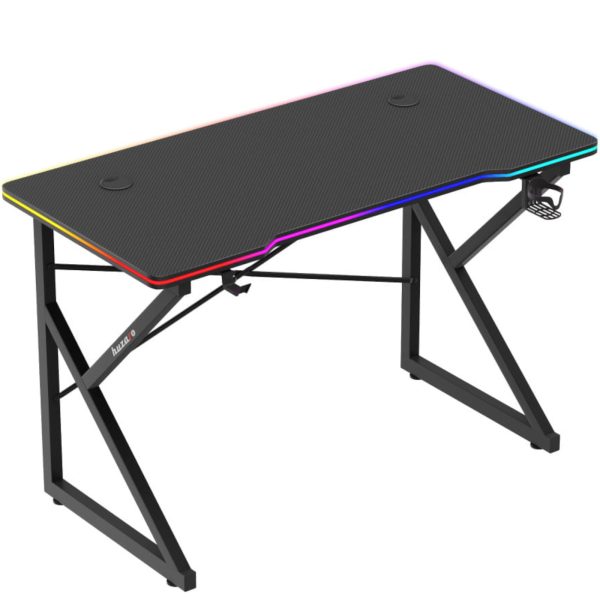 Spēļu galds spēlētājiem LED RGB HERO 1.7 120x60cm - melns