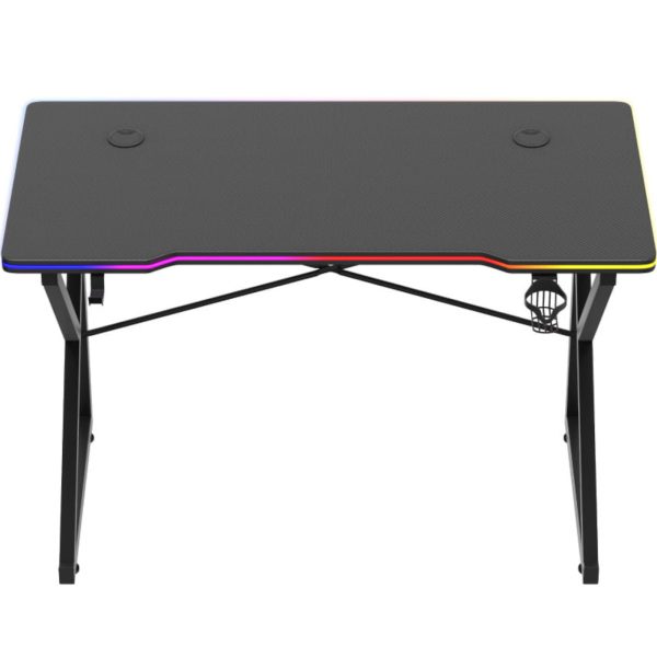 Spēļu galds spēlētājiem LED RGB HERO 1.7 120x60cm - melns