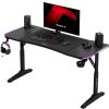 Spēļu galds spēlētājiem LED RGB HERO 3.6 ar regulējamu augstumu 140x60cm - melns