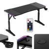 Spēļu galds spēlētājiem LED RGB HERO 3.6 ar regulējamu augstumu 140x60cm - melns