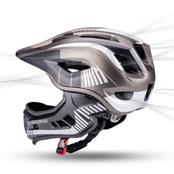 Bērnu velosipēda ķivere ar noņemamu zodu, S izmērs - pelēka