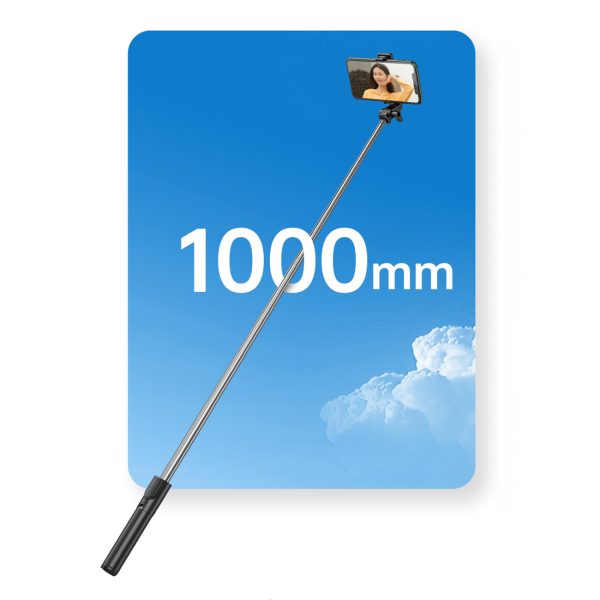 Selfiju nūjas statīvs fotogrāfijām, teleskopisks ar tālruņa turētāju, 1m