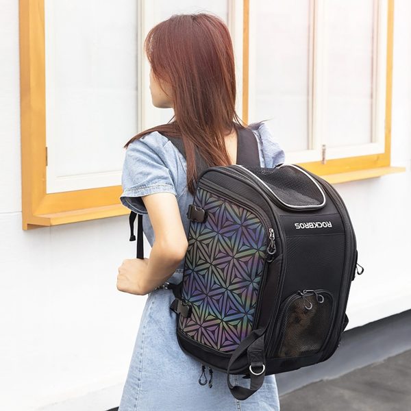 Salokāma velosipēda soma suņa vai kaķa pārvadāšanai - melna