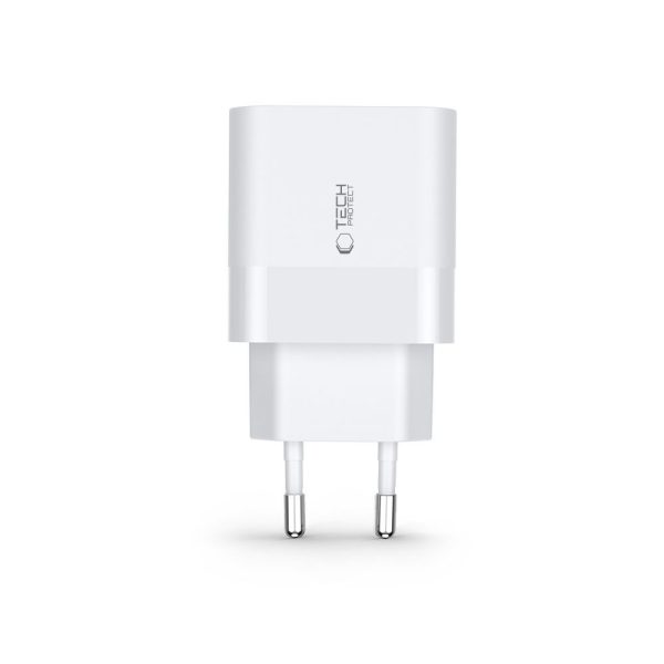 C30W USB-C USB-A 30W sienas lādētājs - balts