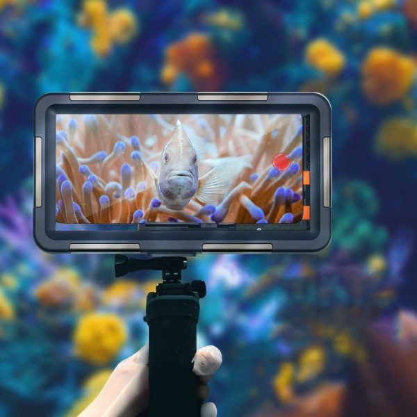 Ūdensizturīgs niršanas futrālis 4,7–6,7 collu viedtālruņiem IPX8 līdz 15 m - melns