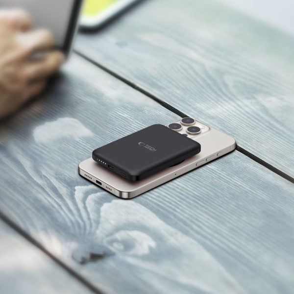 LifeMag PB10 MagSafe 15W USB-C magnētiskais barošanas bloks 5000mAh ar USB-C kabeli - melns