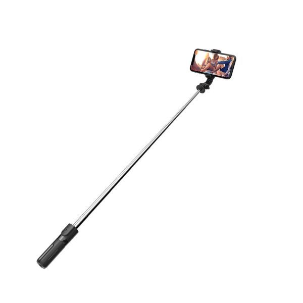 Selfiju nūja ar Bluetooth statīvu līdz 72 cm - melna