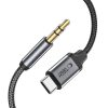 Audio kabelis USB-C - mini ligzda 3,5 mm 1 m - melns