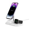 3-in-1 bezvadu lādētājs ar viedtālruņa statīvu Apple Watch AirPods MagSafe - balts