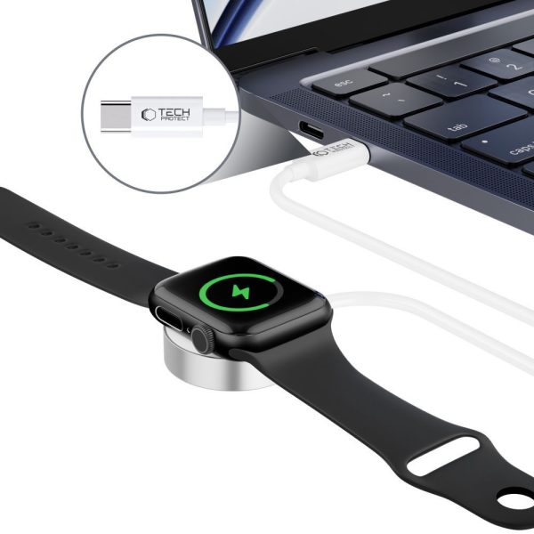 Magnētiskais induktīvais lādētājs Apple Watch USB-C 1.2m - balts