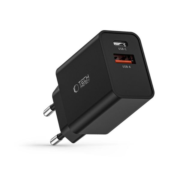 NC30W USB-C USB-A 30W sienas lādētājs - melns