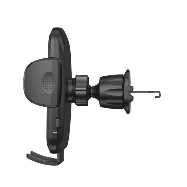 Automašīnas turētājs ar induktīvu tālruņa lādētāju paneļa režģim 15W - melns