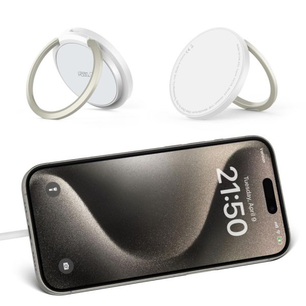 Induktīvā lādētāja statīvs, USB-A - USB-C MagSafe kabelis - balts