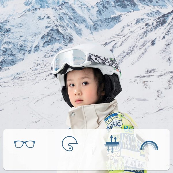 Panda UV400 bērnu slēpošanas brilles - melnas un baltas