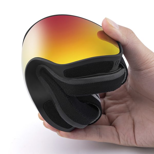 Bērnu slēpošanas brilles ar pretmiglošanas aizsardzību UV400 M/L - melnas