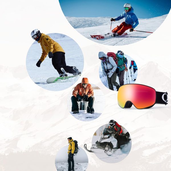 Bērnu slēpošanas brilles ar pretmiglošanas aizsardzību UV400 M/L - melnas