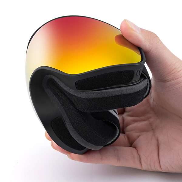 Bērnu slēpošanas brilles ar pretmiglošanas aizsardzību UV400 M/L - melnas