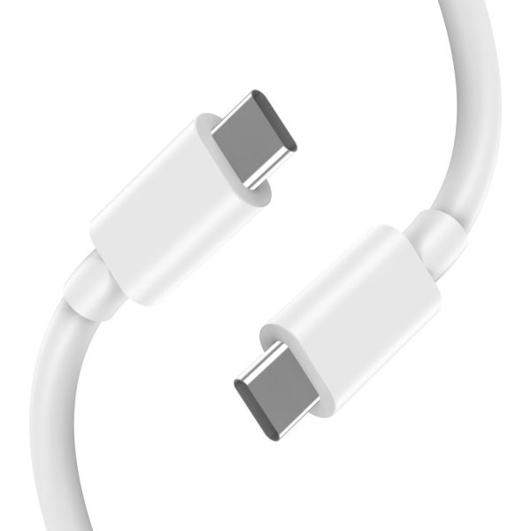 NC45W-GAN 2x USB-C 45W sienas lādētājs ar USB-C kabeli - balts