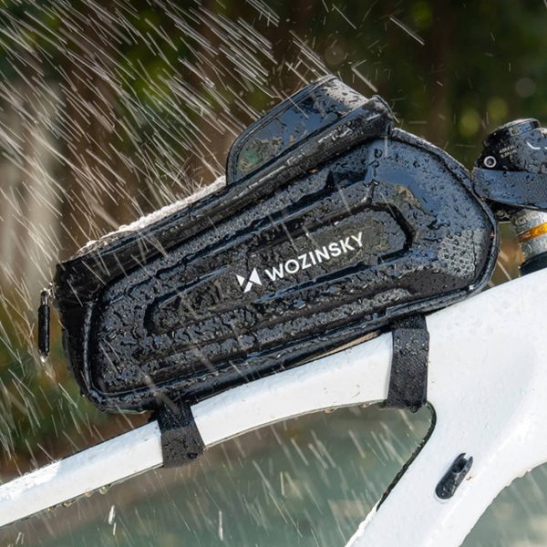 Velosipēda rāmja soma ar kabatu telefonam, 1,7 l, melna