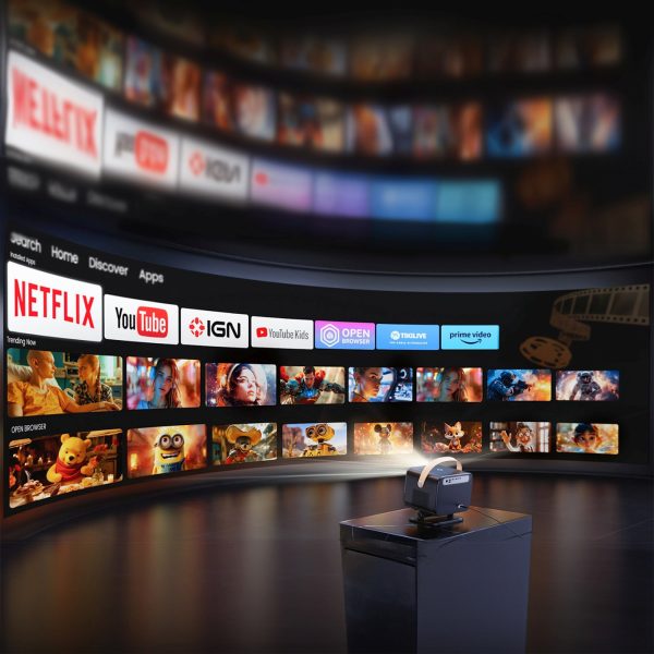 U12 multimediju projektors ar stereo skaļruņiem, LCD FullHD 1080p - melns