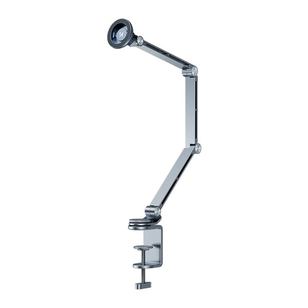 360 grādu salokāms magnētisks galda turētājs tālrunim un planšetdatoram - pelēks