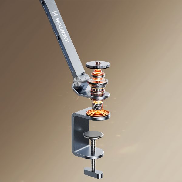 360 grādu salokāms magnētisks galda turētājs tālrunim un planšetdatoram - pelēks