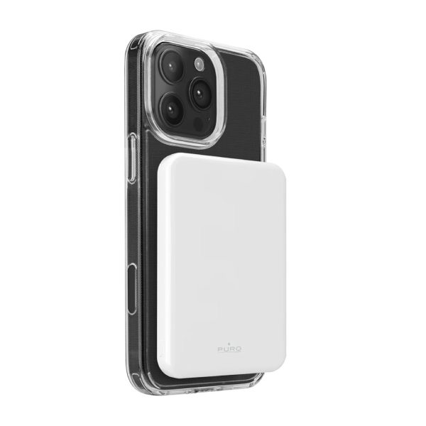 Magnētiskā pārnēsājamā uzlādes ierīce 5000mAh MagSafe USB-C Qi2 PD 20W - balta