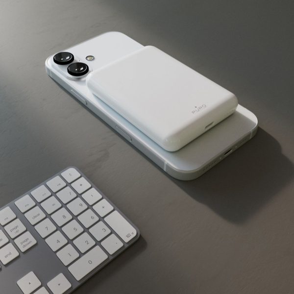 Magnētiskā pārnēsājamā uzlādes ierīce 5000mAh MagSafe USB-C PD 20W - balta