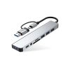 1031148-2-hub-rozdzielacz-wielofunkcyjny-8w1-usb-c-usb-a-sd-tech-protect-hurtownia-dropshipping-1.jpg Daudzfunkcionāls sadalītājs 8in1 USB-C USB-A SD/TF AV3.5 - pelēks