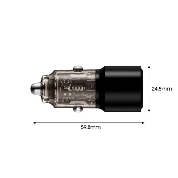 1031152-3-ladowarka-samochodowa-2x-usb-c-pd-100w-tech-protect-hurtownia-dropshipping-1.jpg Automašīnas lādētājs 2x USB-C PD 100W - melns