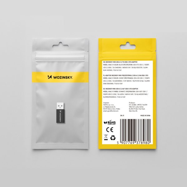 USB-A - USB-C OTG adapteris - melns