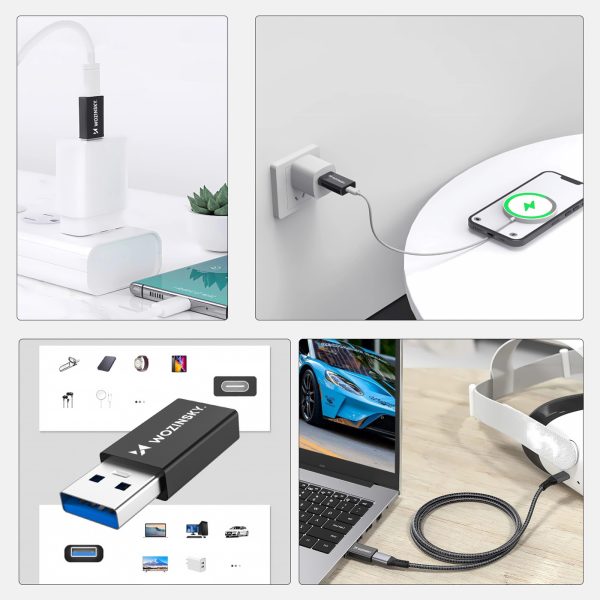 USB-A - USB-C OTG adapteris - melns