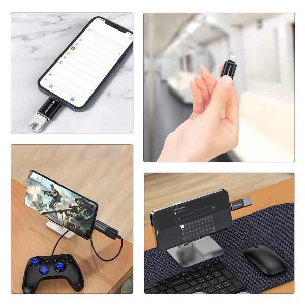 iPhone Lightning uz USB-A OTG adapteris — melns