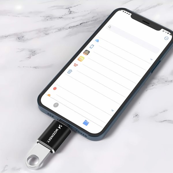 iPhone Lightning uz USB-A OTG adapteris — melns