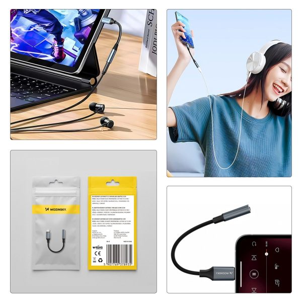 1031164-2-adapter-przejsciowka-iphone-mini-jack-wozinsky-hurtownia-dropshipping-1.jpg iPhone Lightning uz 3,5 mm mini ligzdas adapteris - melns