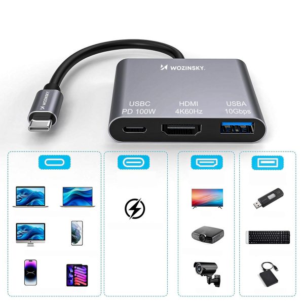 1031166-5-hub-rozdzielacz-usb-c-na-usb-c-usb-a-hdmi-wozinsky-hurtownia-dropshipping-1.jpg USB-C uz USB-C USB-A HDMI PD 10Gb/s 4K sadalītāja centrmezgls - pelēks