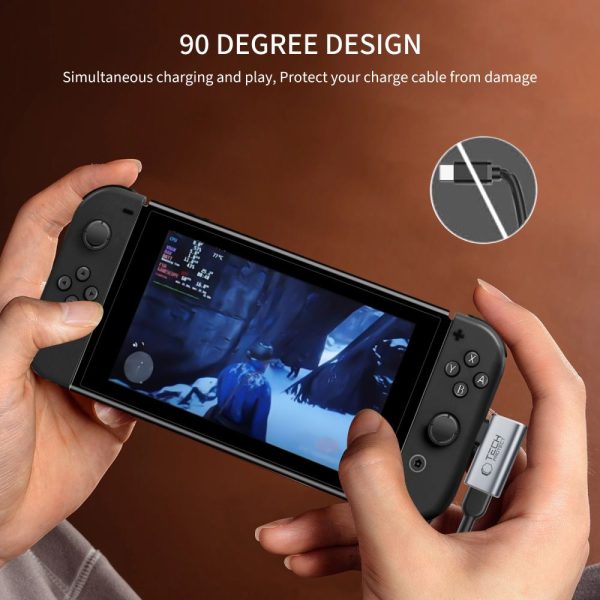 USB-C leņķiskais adapteris — pelēks