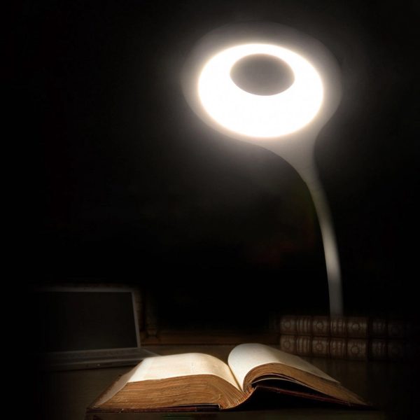 Mini bezvadu LED lasīšanas lampa ar klipsi un USB-C kabeli, 80lm - balta