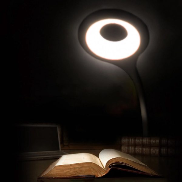 Mini bezvadu LED lasīšanas lampa ar klipsi un USB-C kabeli, 80lm - melna