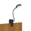Mini bezvadu LED lasīšanas lampa ar klipsi un USB-C kabeli, 80lm - melna